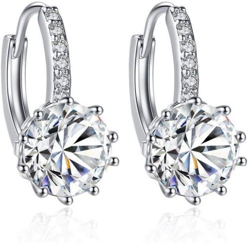 حلق فضة الماس موزانايت 1.00ct