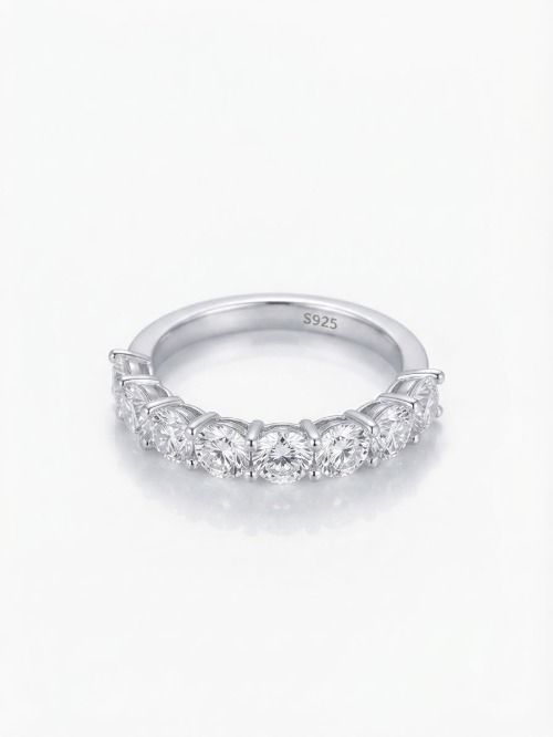 خاتم فضة MOISSANITE الماس 1ct