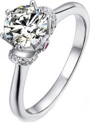 خاتم فضة MOISSANITE الماس 1ct
