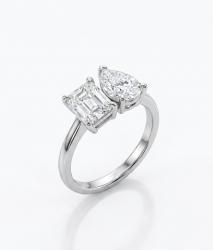 خاتم فضة MOISSANITE الماس 2ct