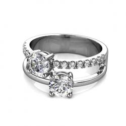 خاتم فضة MOISSANITE الماس 1ct